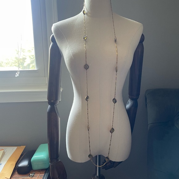 Accessocraft NYC Glass Gold Plated Sautoir Station Necklace - Picture 6 of 7